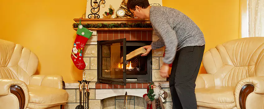 Rusted Metal Fireplace Restoration in Mint Hill, North Carolina